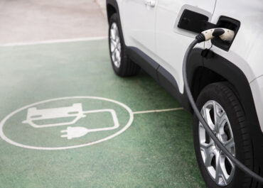 close up electric car charging