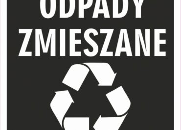 naklejka ns30 segregacja odpadow na kosz na smieci odpady zmieszane