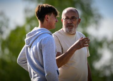 Z Adrianem Przyborkiem na meczu Victorii z Gryfem Polanów