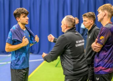 Zdjęcie z time out u w meczu z Baltą AZS AWFiS Gdańsk II w Sianowie