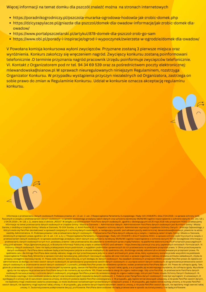 Konkurs pn. „Pszczele Hotele”! 1