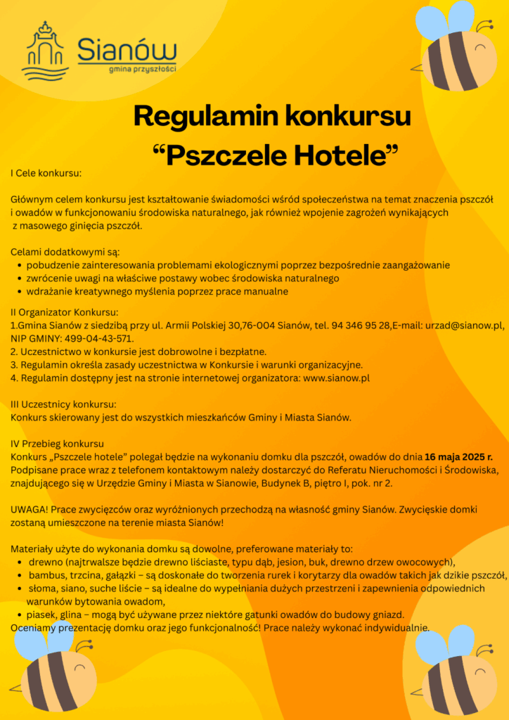 Konkurs pn. „Pszczele Hotele”! 2